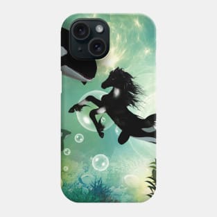 Wonderful little seahorse and orca Phone Case