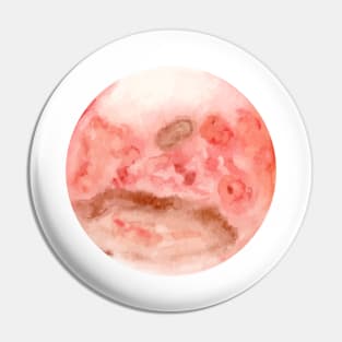 Mars Watercolor Illustration Pin