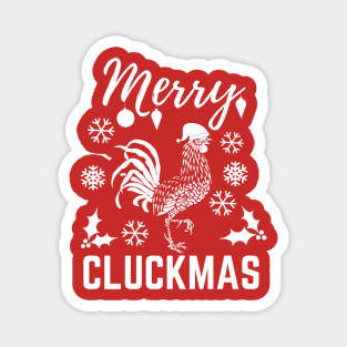 Merry Cluckmas Funny Christmas Chicken Vintage Pajama Gift For Family Magnet