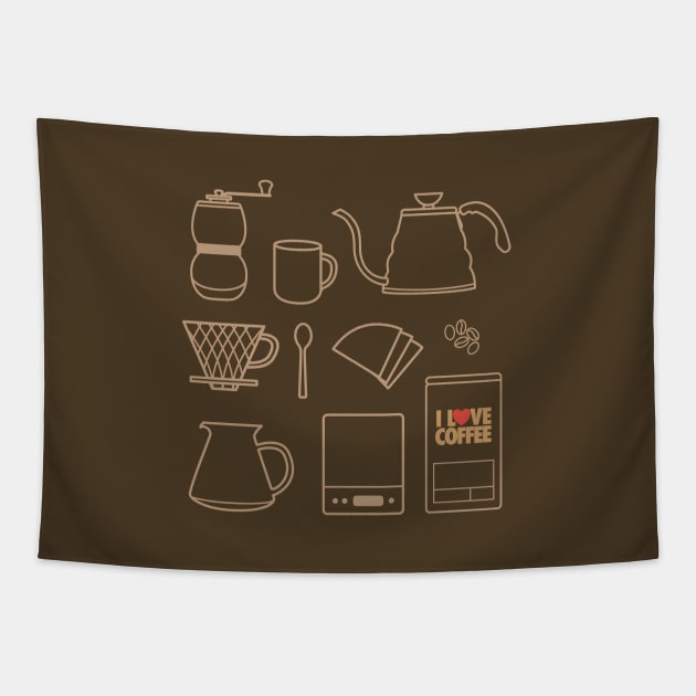 Pour Over V60 Coffee Kit Tapestry by Hixon House