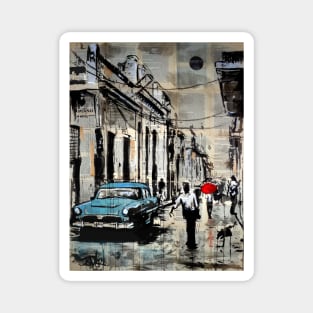 Somewhere in old Havana Magnet