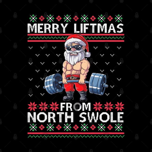 Merry Liftmas From North Swole Muscle Santa Weightlifting by rhazi mode plagget