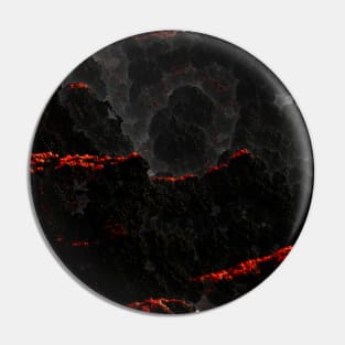 Black volcanic rock print. Black red mountains Pin