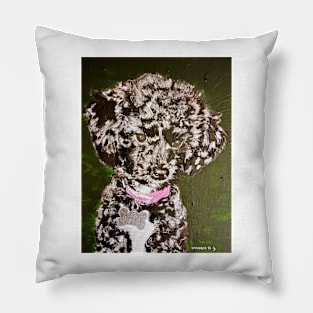 Black Poodle Posing Pillow