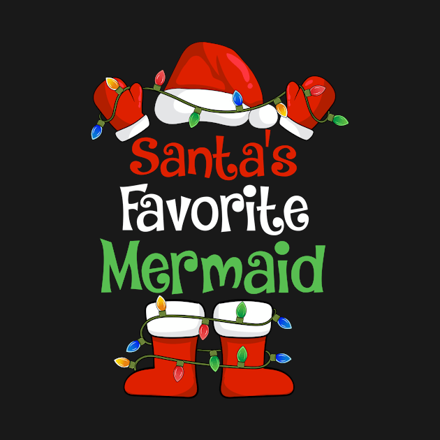 Santa's Favorite Mermaid Funny Christmas Pajamas by cloverbozic2259lda