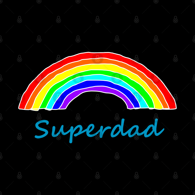 Superdad Rainbow for Dad on Fathers Day by ellenhenryart