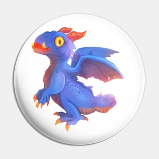 Blue tailless small dragon Pin