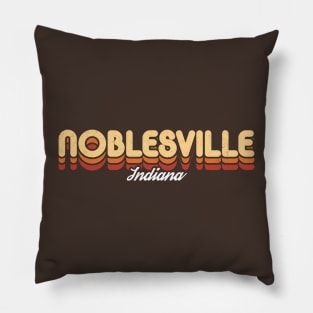 Retro Noblesville Indiana Pillow