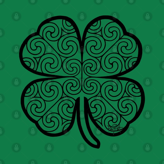 Lucky Celtic Clover Irish Spiral Charm by patfish