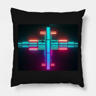 Cyberpunk lights cross Pillow