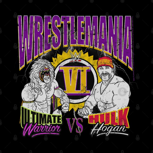 Ultimate Warrior Vs Hulk Hogan Wrestlemania Retro by Holman