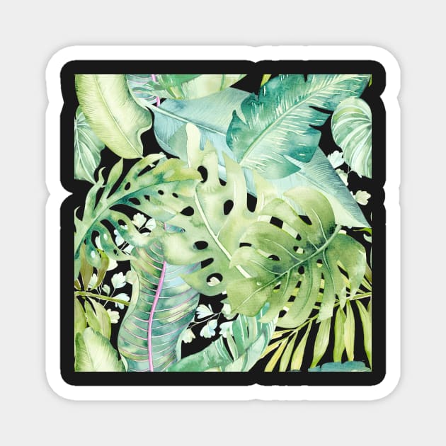 Sage Green Tropical Foliage Magnet by PixDezines