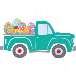 Vintage Truck with Easter Eggs Happy Easter T-Shirt Magnet