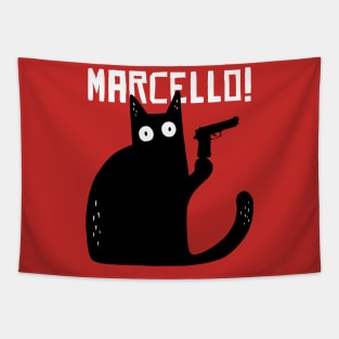 funny cat – Meowrio - mamma mia Marcello meme (red variant) Tapestry