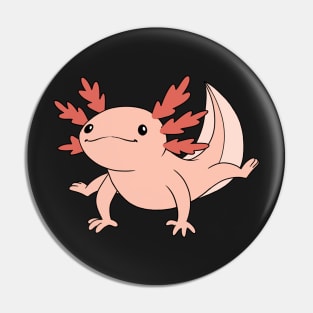 Cute Axolotl Smiling At You on Navy Blue Pin