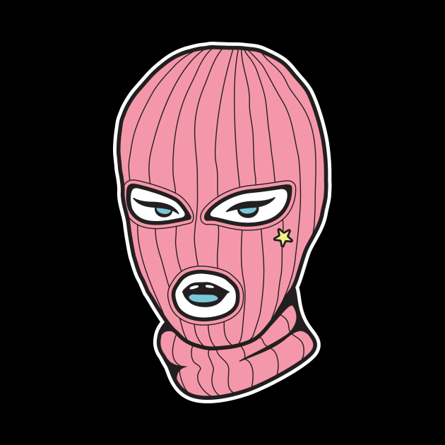 The Pink Ski Mask - Skiing - Tapestry | TeePublic