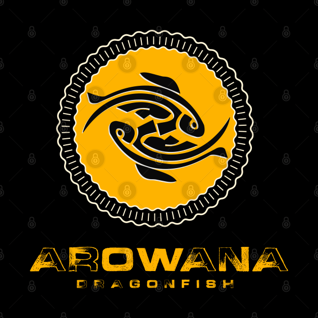 Arowana Dragon Fish / Pisces Yin Yang Asian Orange Style by Naumovski