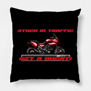 MOVING THROUGH TRAFFIC ON TWO WHEELS Pillow