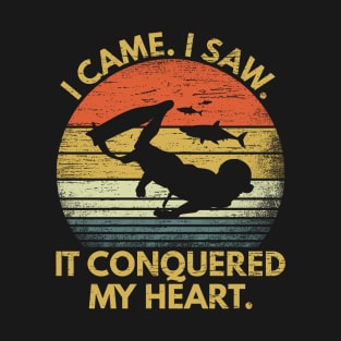 I Came I Saw It Conquered My Heart Cool Vintage Diving Underwater Lover Gift T-Shirt