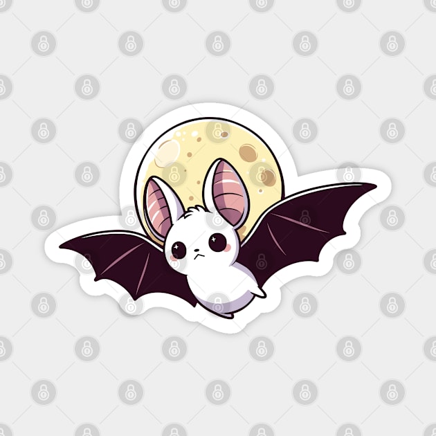 white bat simplified Magnet by hunnydoll
