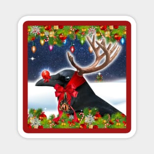 CHRISTMAS RAVEN RUDOLPH FUN!;) Magnet