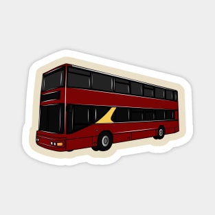 Double-decker bus cartoon illustration Magnet