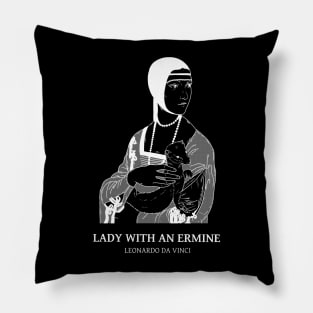 Lady with an ermine (white version) Pillow