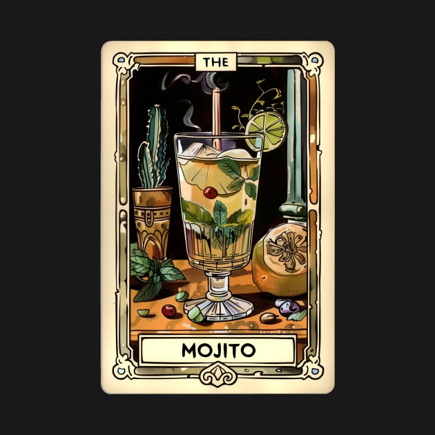 Tarot Card The Mojito Alcohol Cocktail by Vlaa