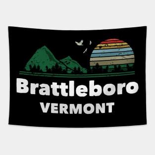 Mountain Sunset Flying Birds Outdoor Brattleboro Vermont Tapestry