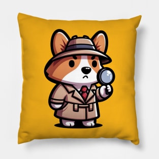 Detective corgi Pillow