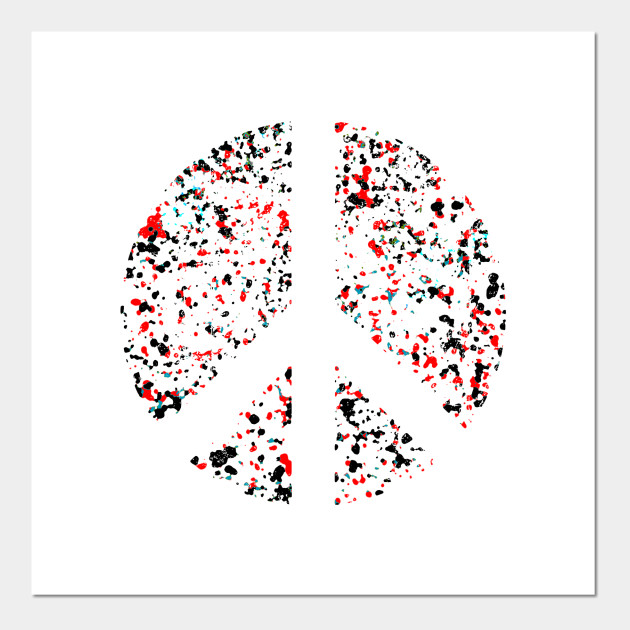 Peace Symbol Paint Drips Abstract Art Peace Symbol Posters And