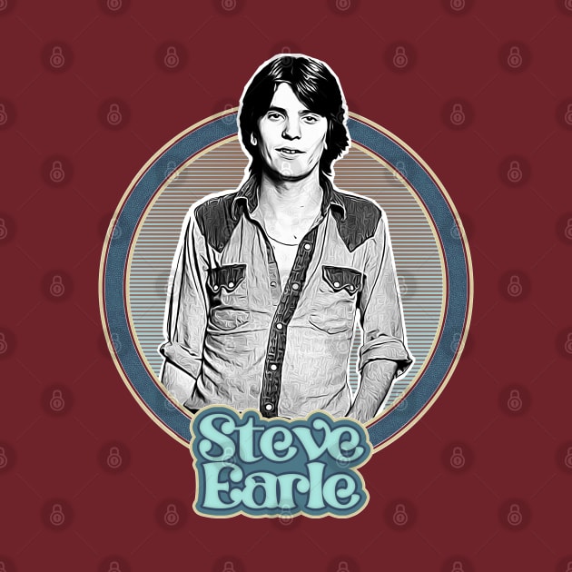 Steve Earle // Outlaw Country Retro Fan Design by DankFutura