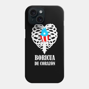 Boricua Flag Heart X-Ray Text Phone Case