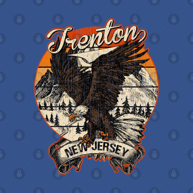 Discover Trenton New Jersey Bald Eagle Retro Vintage Aesthetic - Trenton New Jersey - T-Shirt
