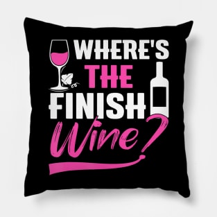 Where Is The Finish Wine  Runner Marathon Pillow