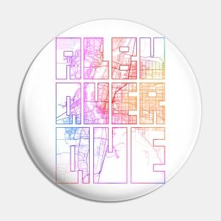 Albuquerque, USA City Map Typography - Colorful Pin