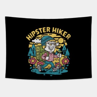 The hipster hiker funny hiker shirt Tapestry