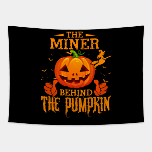 Mens The CHEF Behind The Pumpkin T shirt Funny Halloween T Shirt_MINER Tapestry