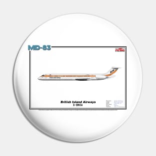 McDonnell Douglas MD-83 - British Island Airways (Art Print) Pin