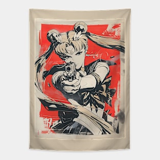 Vintage Japanese Manga Moon Tapestry