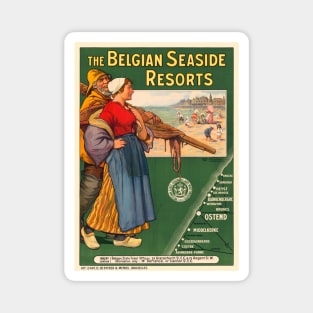 Belgian Seaside Resorts Vintage Poster 1910 Magnet