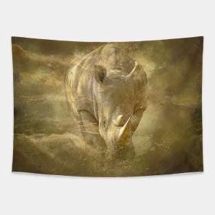 Rhinoceros Animal Wildlife Jungle Nature Free Adventure Discovery Digital Painting Tapestry