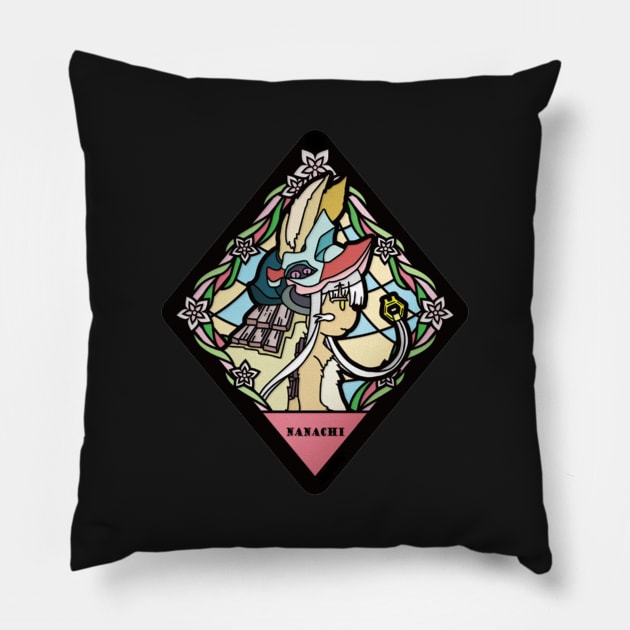 Nanachi Stained Glass Sticker Pillow by Beastlykitty