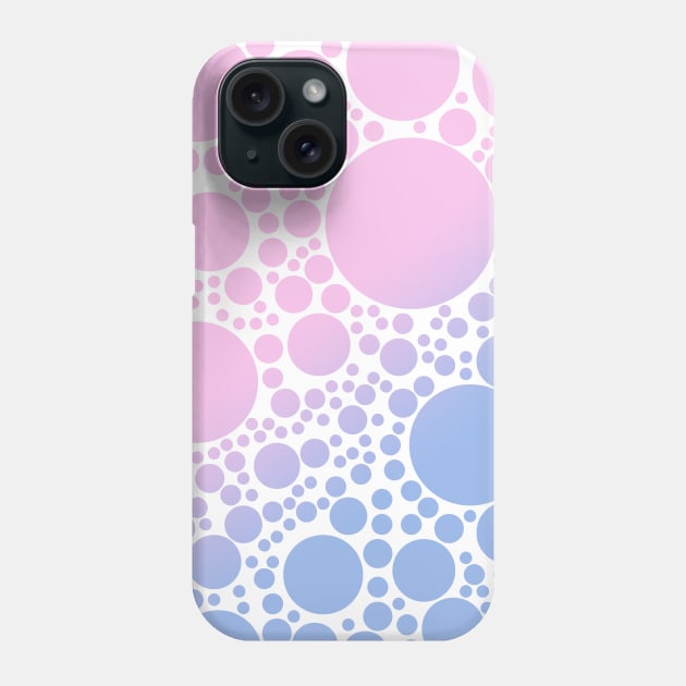 Light Pastel Pink and Pale Sapphire Blue Bubbles Phone Case by love-fi