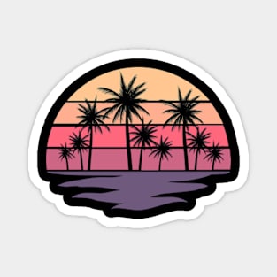 Tropical Palm Tree Beach Retro Vintage Style 70s 80s 90s Magnet