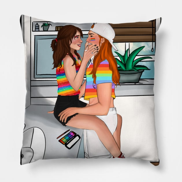 pride (in the name of love) - wynhaught fire & rain Pillow by wynhaaughtcolbs