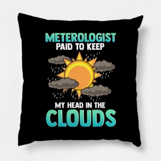 Cute & Funny Paid To Keep My Head In The Clouds Pillow