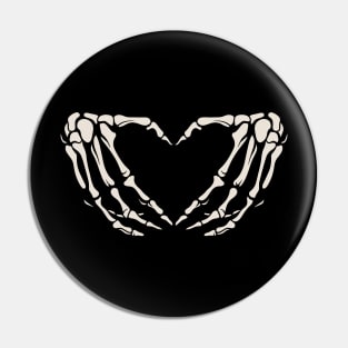 Skeleton Hand Hearts Pin