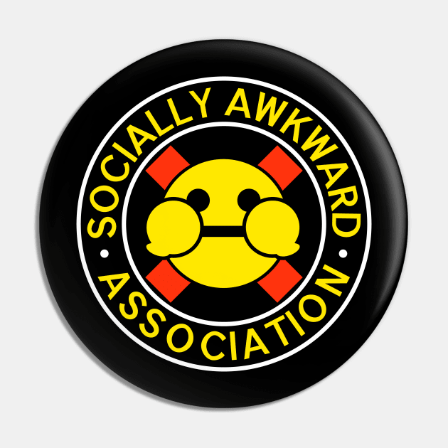 Socially Awkward Association Logo Pin by Gold Wings Tees