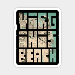 Virginia Beach, USA City Map - Vintage Magnet